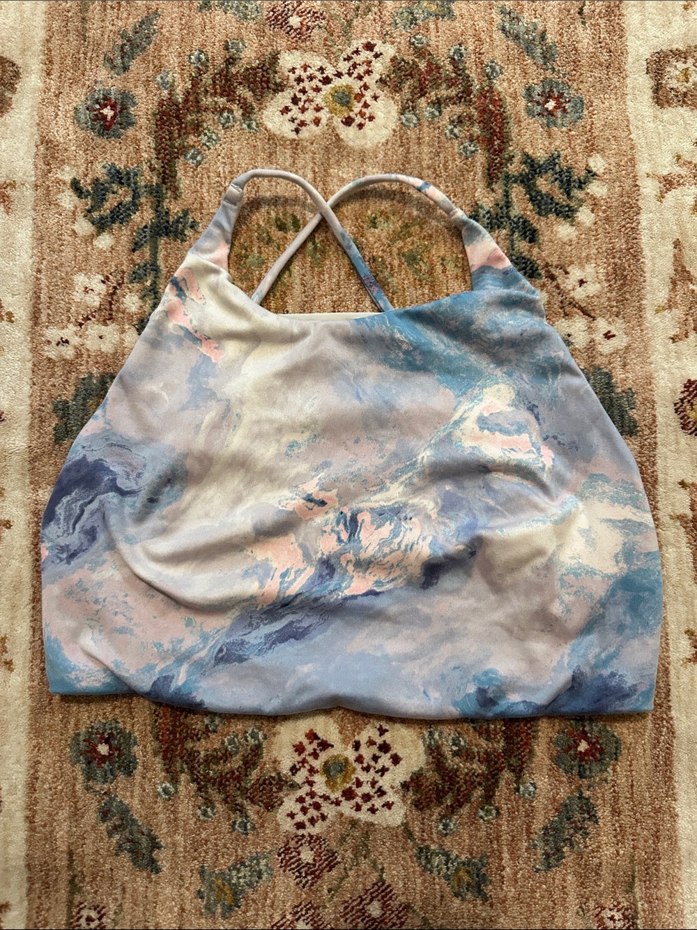 Victoria's Secret open cross back pastel Blue and Pink Marble Tote - Picture 1 of 4